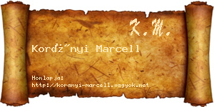 Korányi Marcell névjegykártya