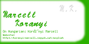 marcell koranyi business card